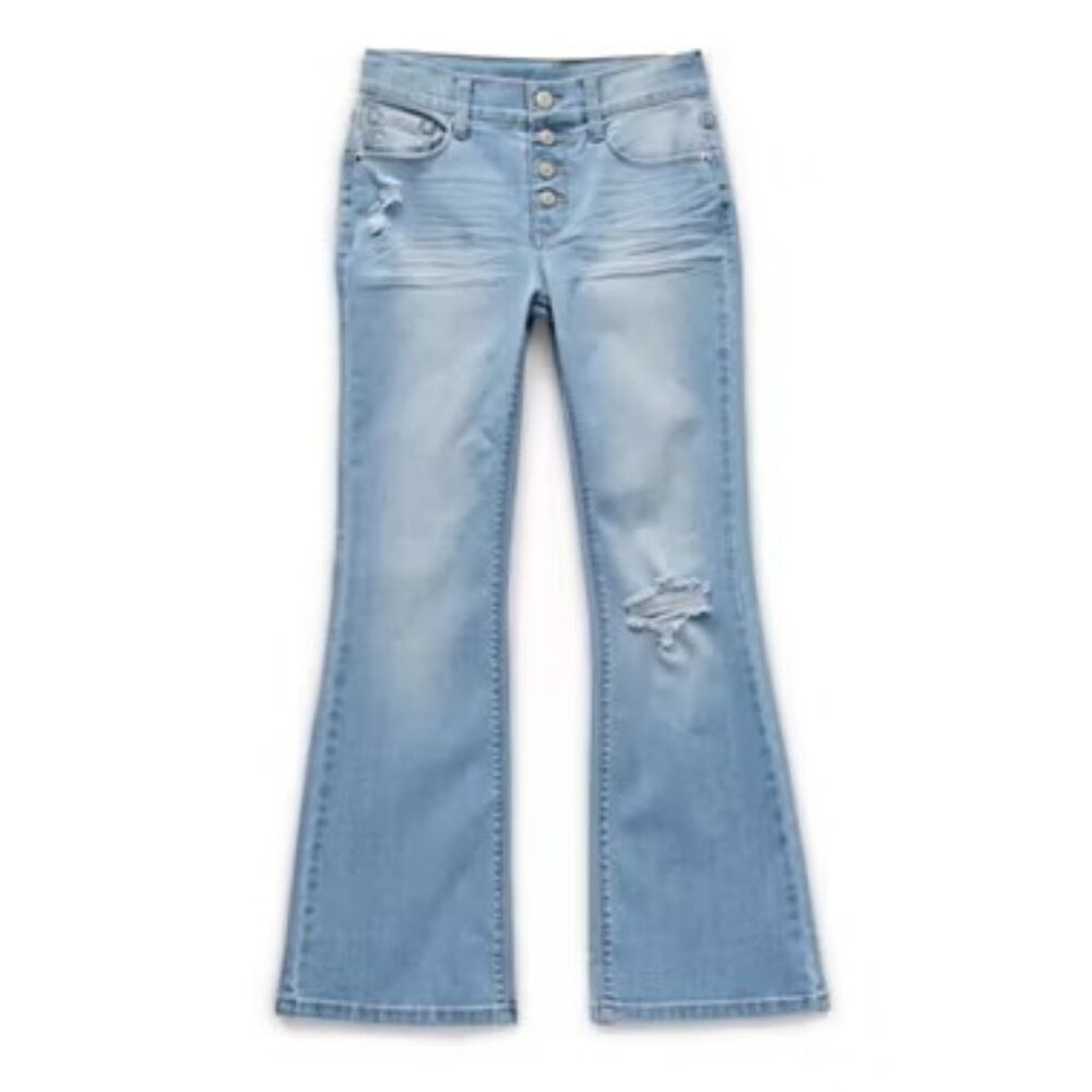 Thereabouts Little & Big Girls Slim Fit Flare Leg Jean - Light Wash